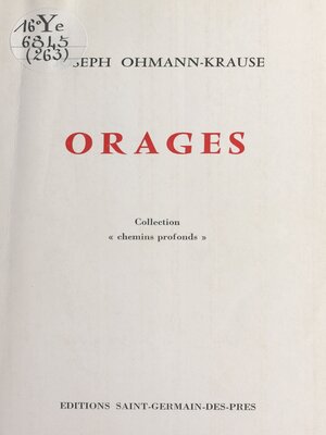 cover image of Orages